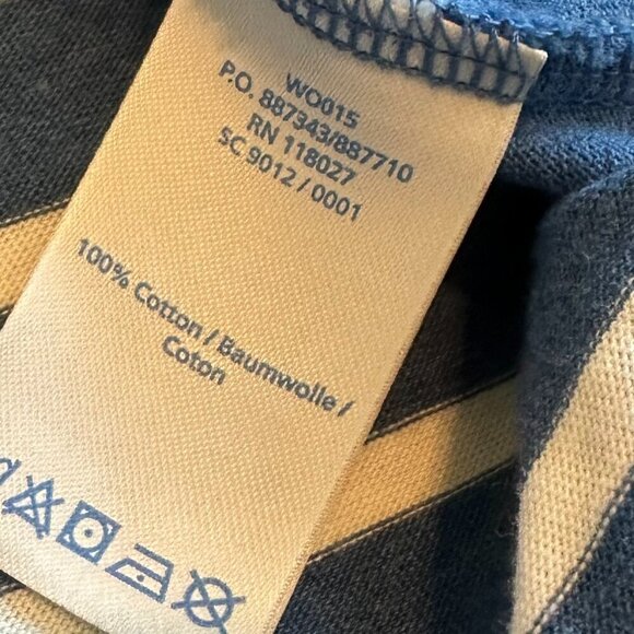 Boden Blue White Stripe Sheath Dress 3/4 Sleeves Crew Neck Cotton Size Large - Picture 10 of 11